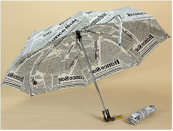 Newspapers Patterned Folding  Umbrella  