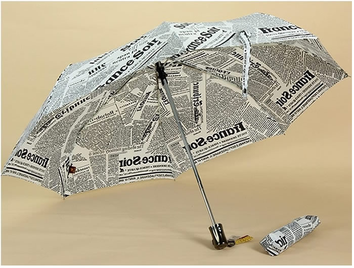 Newspapers Patterned Folding  Umbrella  