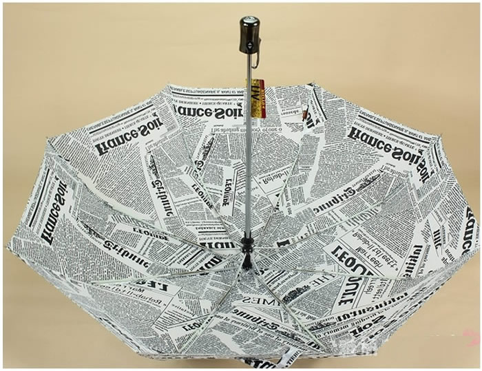 Newspapers Patterned Folding  Umbrella  