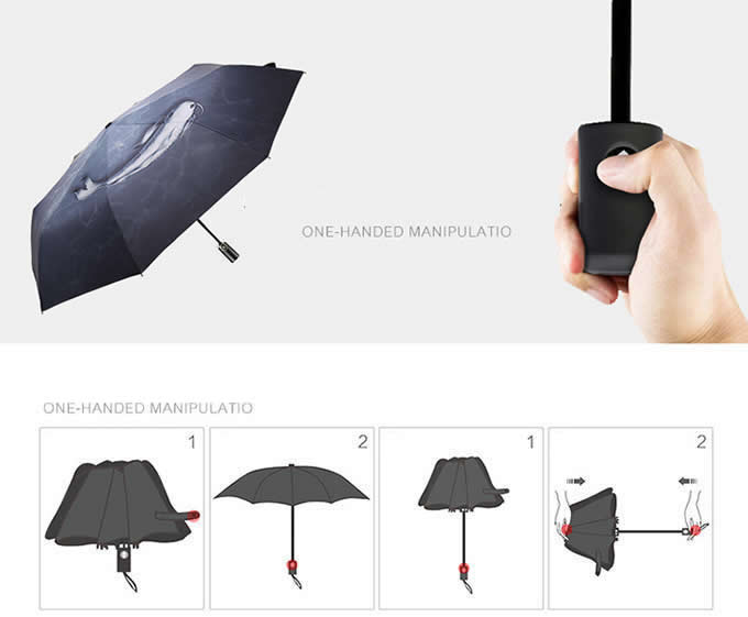 Ocean Fish Foldable Travel Rain Umbrella 