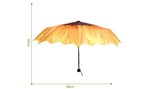 Sunflower Style 3 Folding Travel Umbrella 