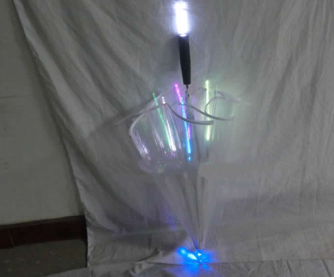 Transparent LED Light up Flashlight Umbrella 