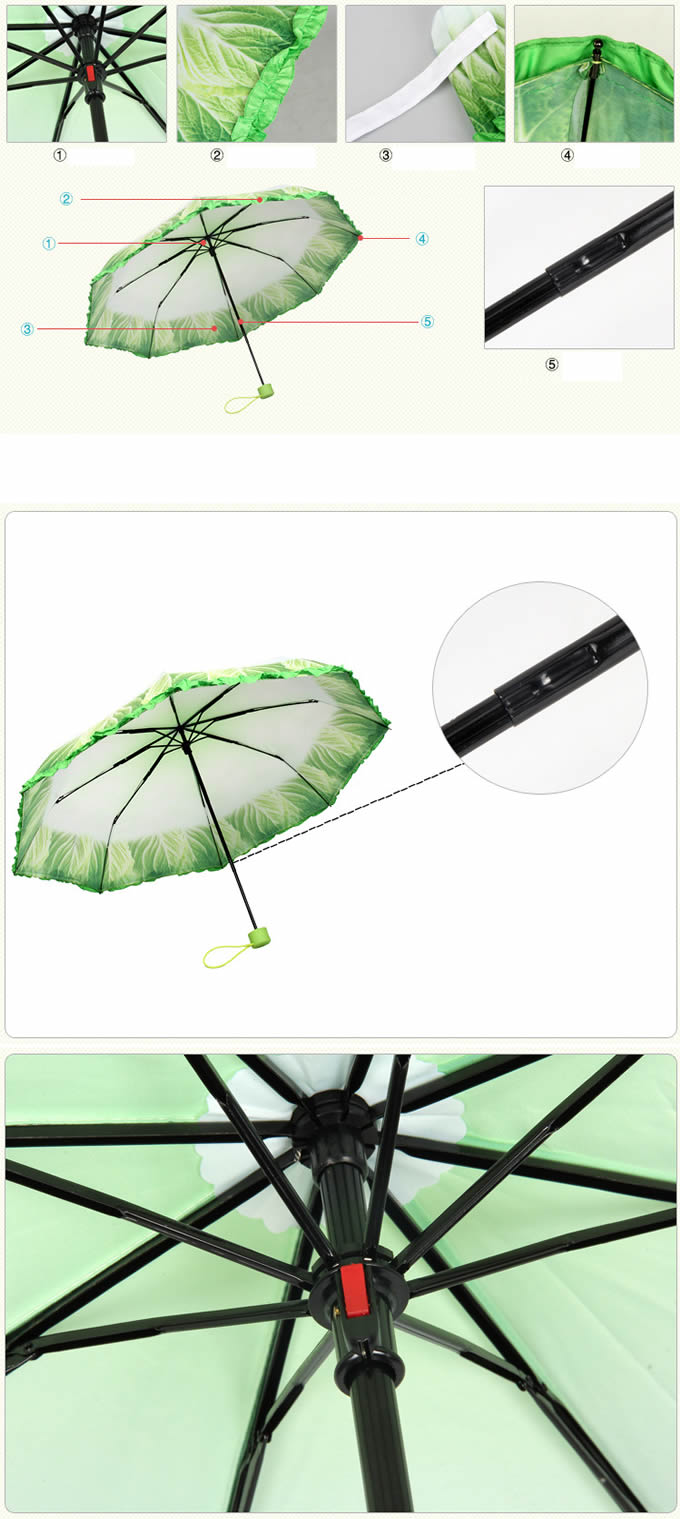 Vegetable Folding Umbrella Sun UV Protection Travel Creative