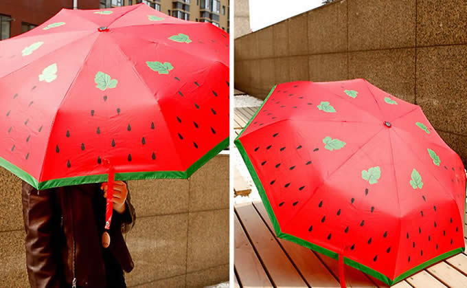 Watermelon Design 3 Folding Umbrella 