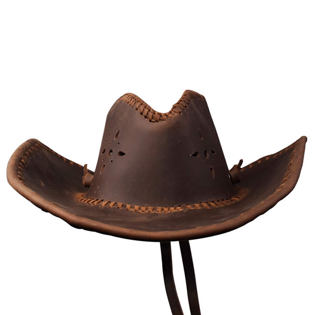 Classic Retro Countryside Cowboy Cowhide Leather Hat Outdoor Hat