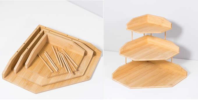 3-Tier Bamboo Corner Shelf