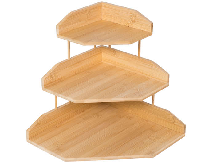 3-Tier Bamboo Corner Shelf