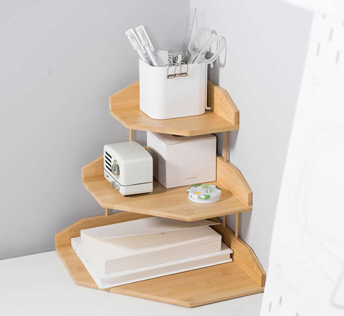 3-Tier Bamboo Corner Shelf