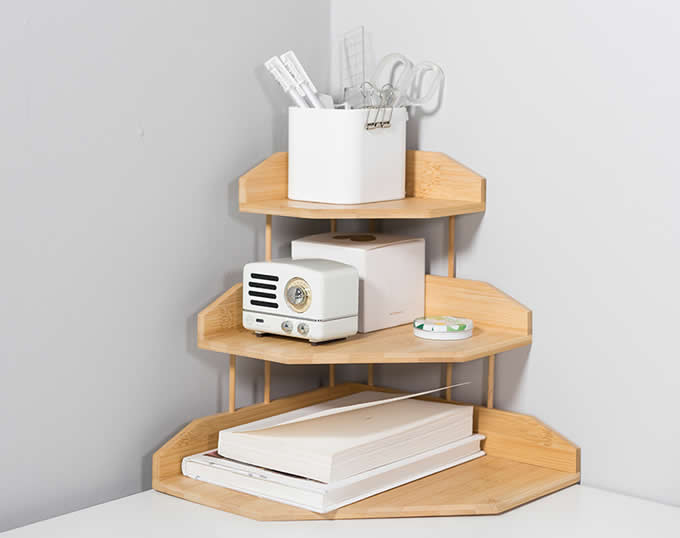 3-Tier Bamboo Corner Shelf