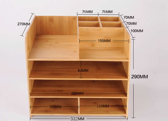   Bamboo Wood 4-Tier Desk and Office Supply Organizer 