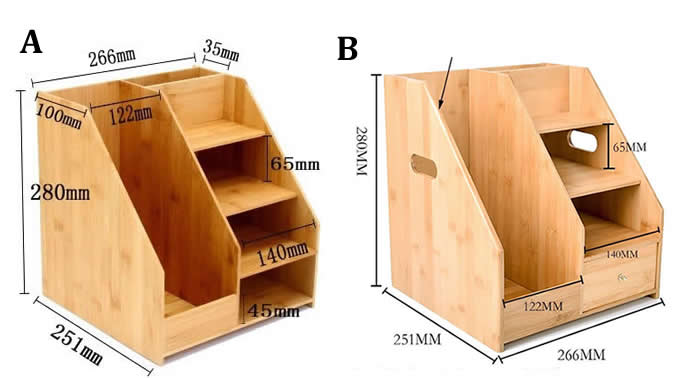  Bamboo Magizine File Rack School & Office Supplies Organizer 