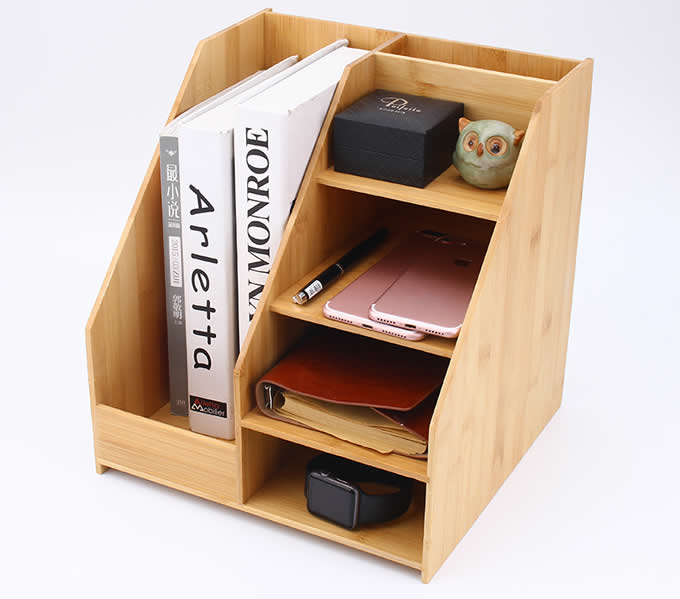  Bamboo Magizine File Rack School & Office Supplies Organizer 