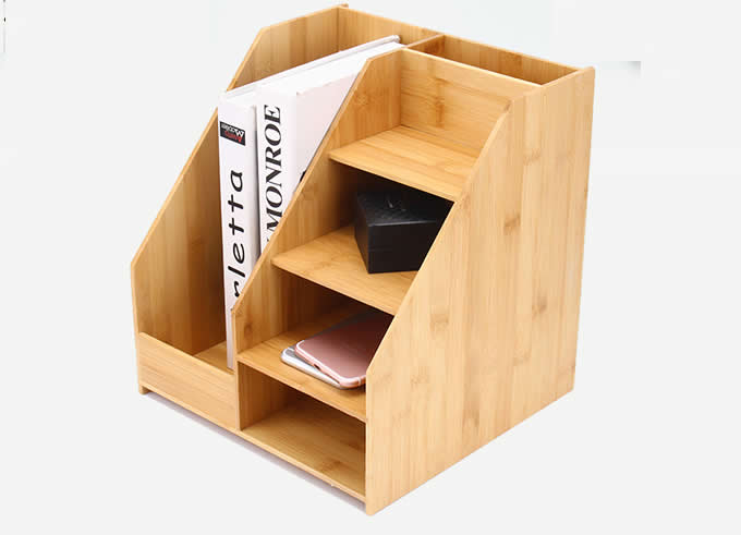  Bamboo Magizine File Rack School & Office Supplies Organizer 