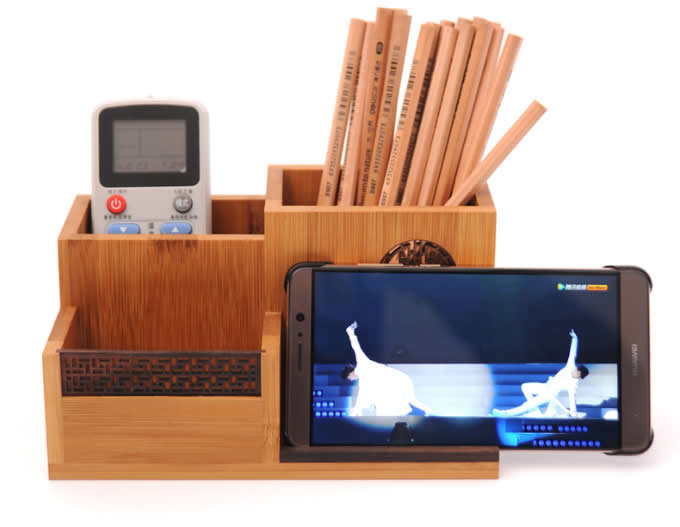  Bamboo Multi-Function Desktop Organizer