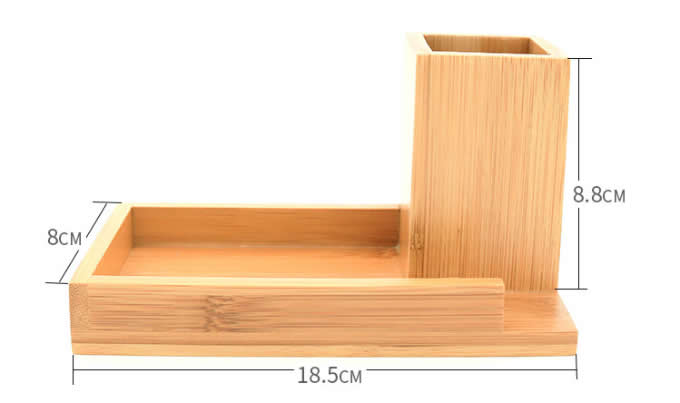 Bamboo Pencil Holder with Tray