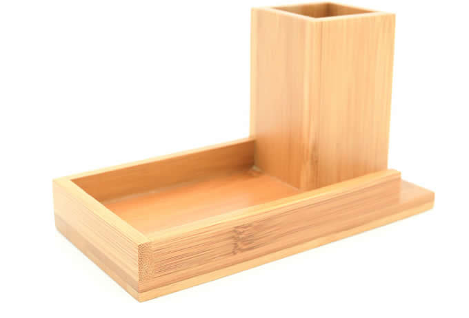 Bamboo Pencil Holder with Tray