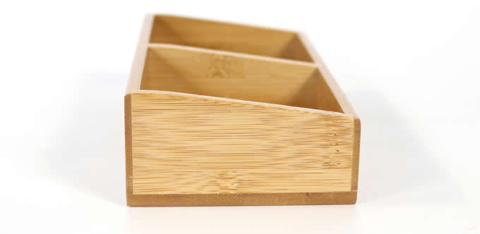 Office Supplies Wooden Desk Organizer with Drawer 2 Compartments 