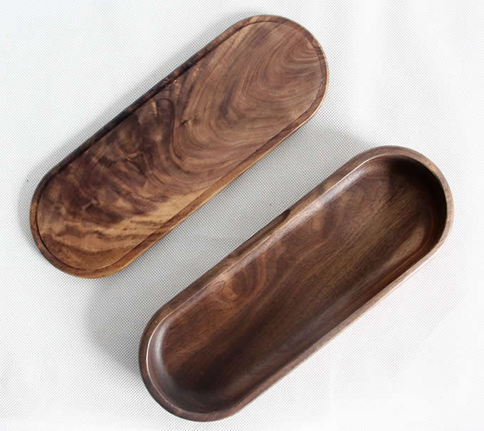 Black Walnut Wood Pen Pencil Case Box  