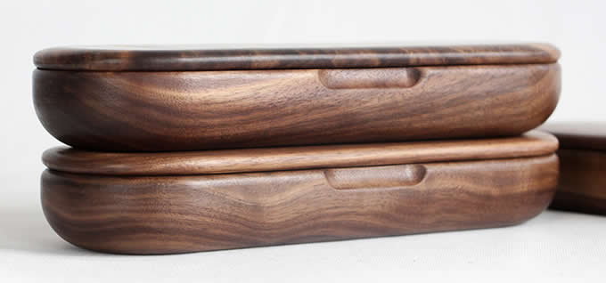 Black Walnut Wood Pen Pencil Case Box  