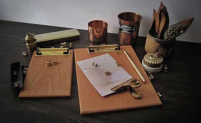  Brass & Wooden Clipboard Standard  Low Profile Clip 