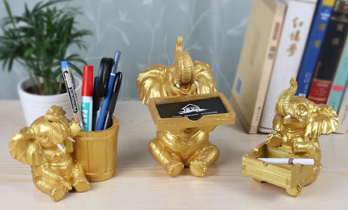 Elephant  Desk Decoration Pencil Holder,Business Card Holder,Ashtray for Office 