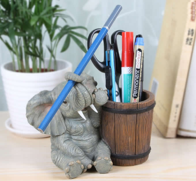 Elephant  Desk Decoration Pencil Holder,Business Card Holder,Ashtray for Office 