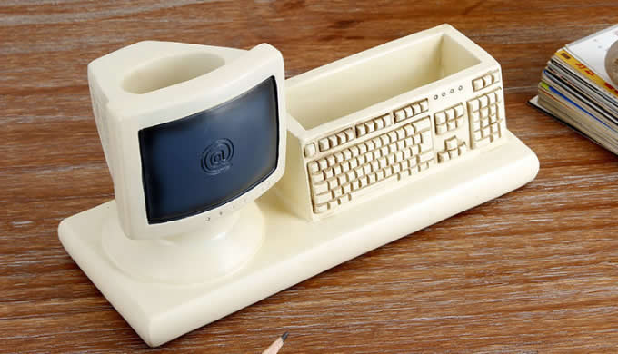  Internet Computer Terminal Keyboard Pen Pencil Holder  Business Card Holder