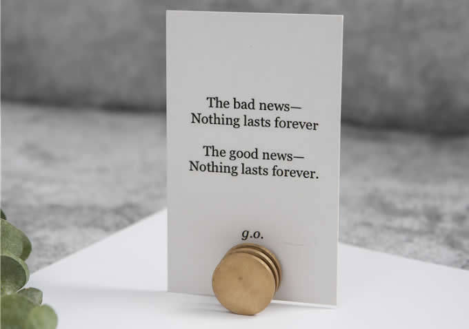 Modern Round Brass Place Card Holder Photo Card Holder