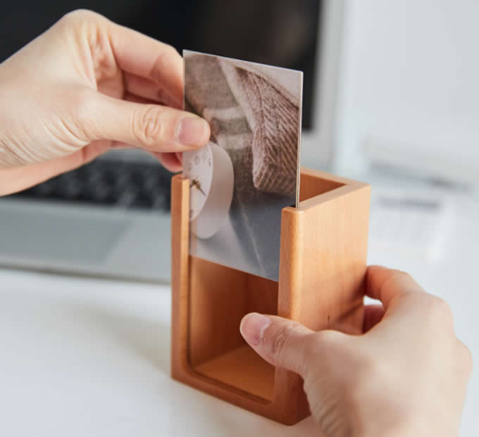  Natural Wood  Pen Holder with Photo Frame 