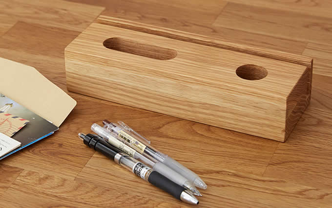 Portable Wood Desktop Cellphone Holder Display Stand Pen Pencil Holder