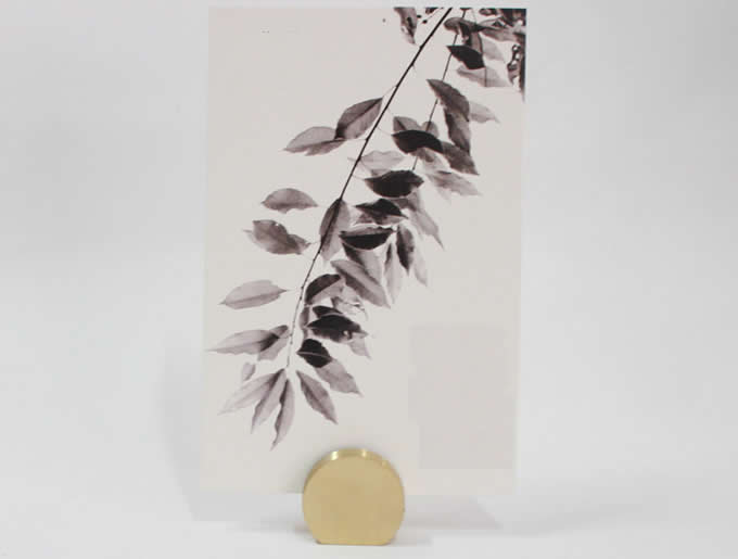 Simple Brass Place Card Holder Set