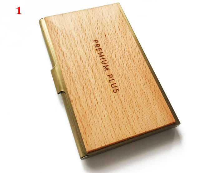 Customize Logo/Name Engrave  Wooden Business Card Case Business Card Holder
