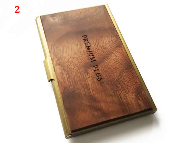 Customize Logo/Name Engrave  Wooden Business Card Case Business Card Holder