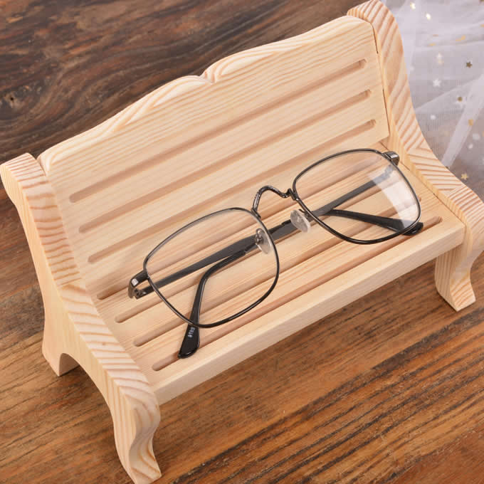 Wood Cute Chair Shaped Eyeglass Holder / Spectacle Display Stand 