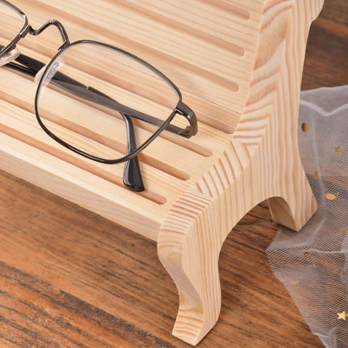 Wood Cute Chair Shaped Eyeglass Holder / Spectacle Display Stand 