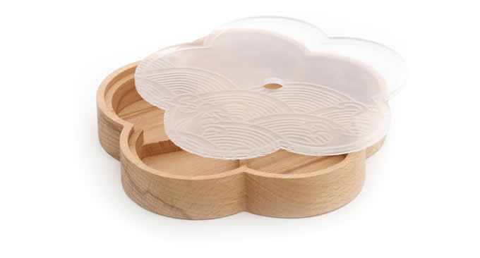 Wooden  Flower Shaped Trinket Ring Earrings Necklace Jewelry Collection Box Storage Case