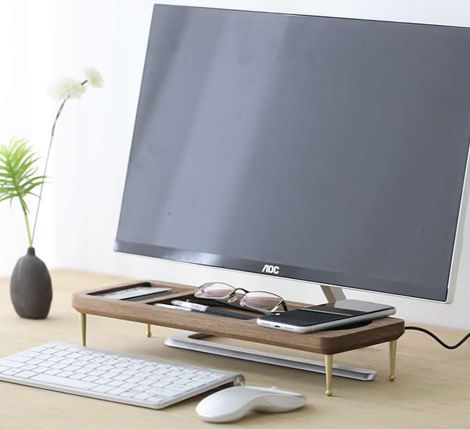 Wooden Office Desktop Computer Desk Keyboard Shelf Storage 