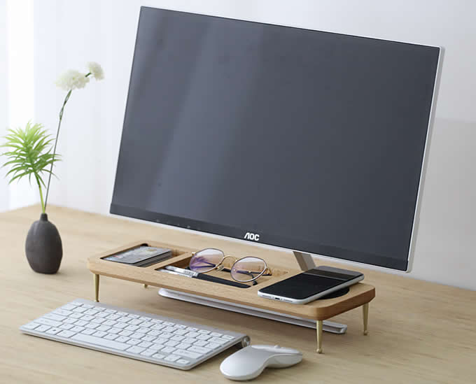 Wooden Office Desktop Computer Desk Keyboard Shelf Storage 