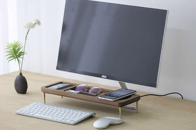 Wooden Office Desktop Computer Desk Keyboard Shelf Storage 