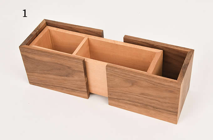 Wooden Struction Multi-function Desk Stationery Organizer Storage Box