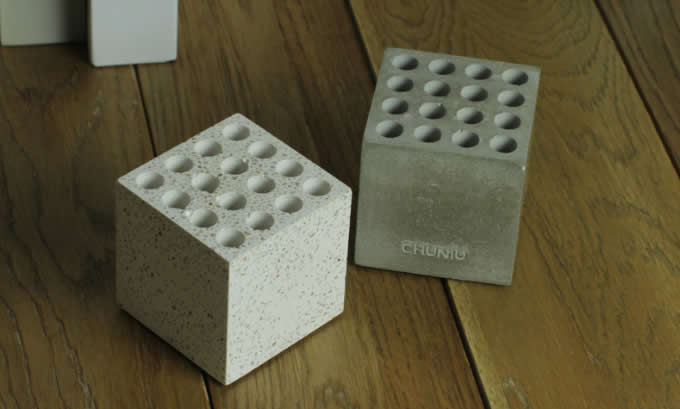 Cube 16 slots Multi-Functional Concrete Pen Pencil Stand 