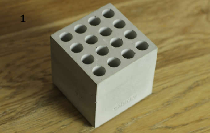 Cube 16 slots Multi-Functional Concrete Pen Pencil Stand 