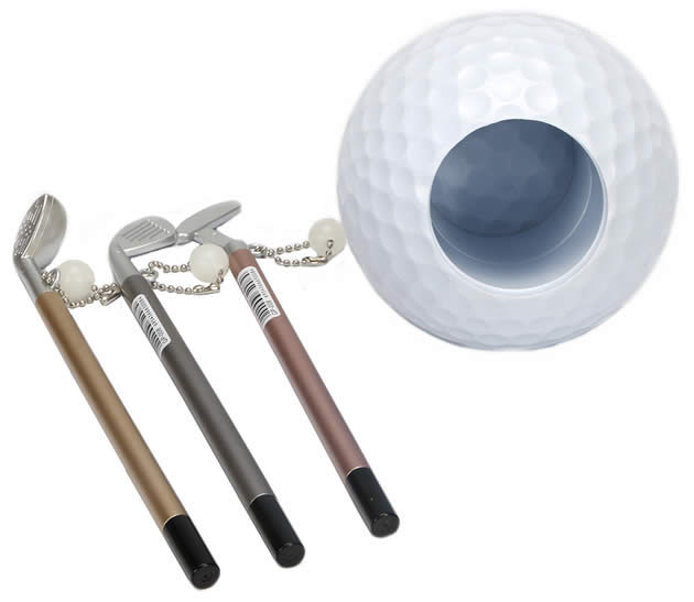 Creative golf desktop learning and organizing pen holder