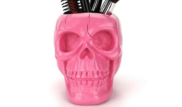Personalized punk style skull pen holder storage holder