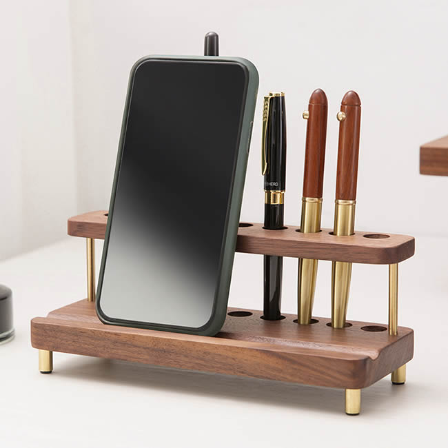 Black Walnut Wooden Pen Holder Phone Holder Ipad Stand