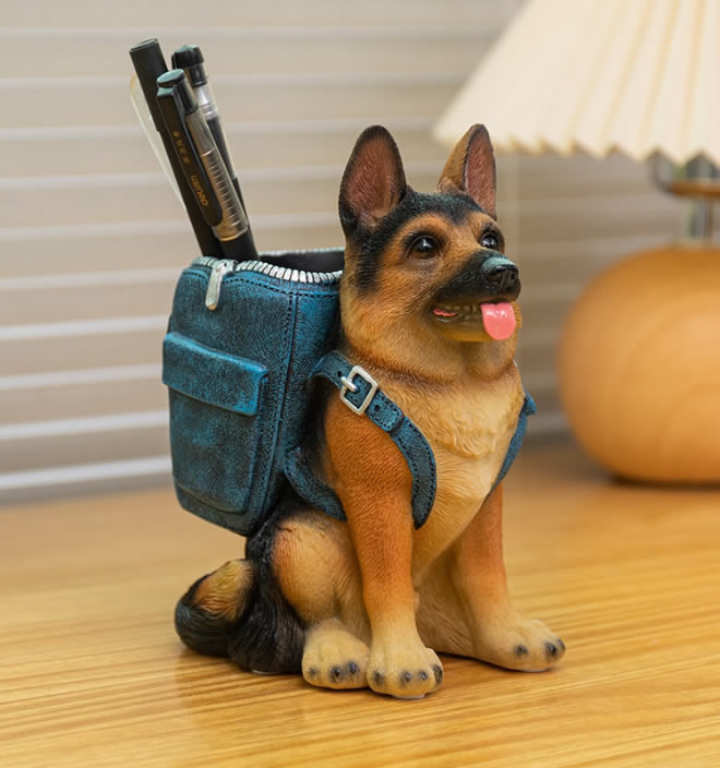 Office Dog Desk Organize Pen Holder