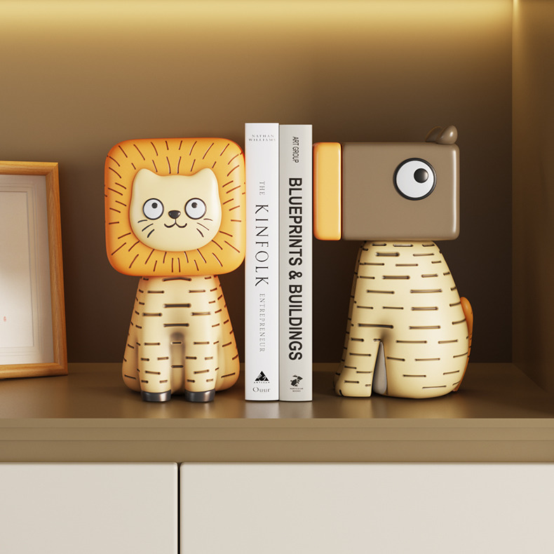 Abstract Cartoon Animals Office Organizing Bookends