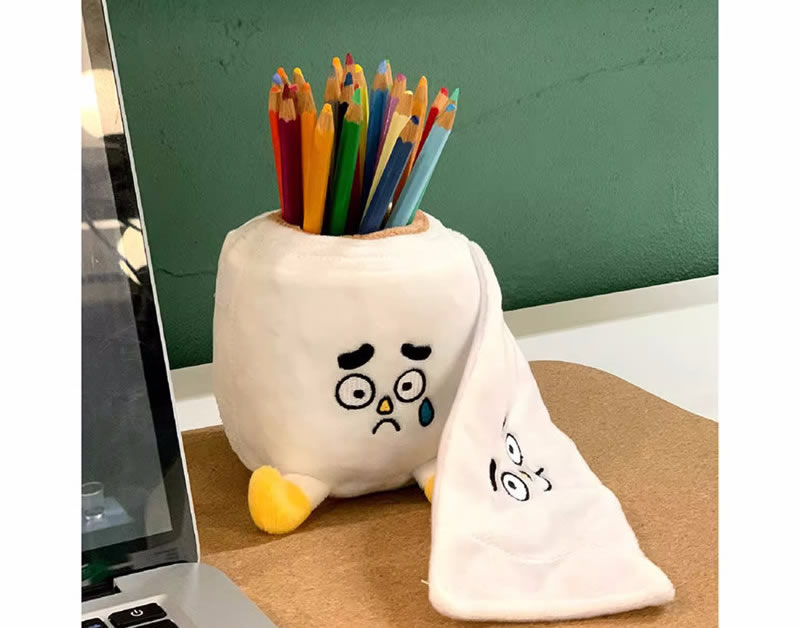 Cartoon Emoji Face Storage Pen Holder