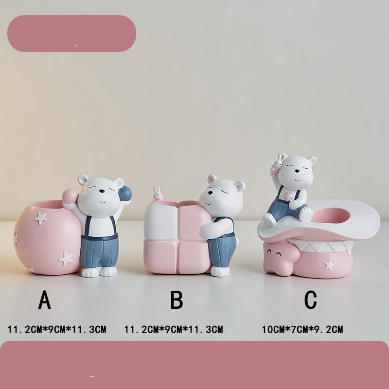 Cute Cartoon Happy Bear Pen Holder