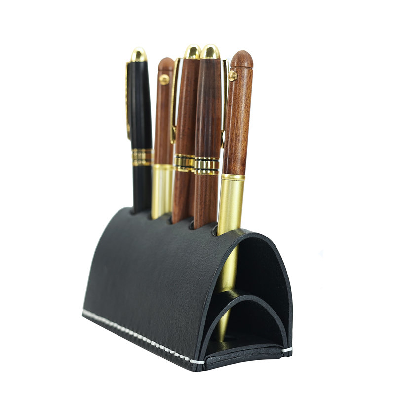 Handcrafted Leather Desktop Pen Holder